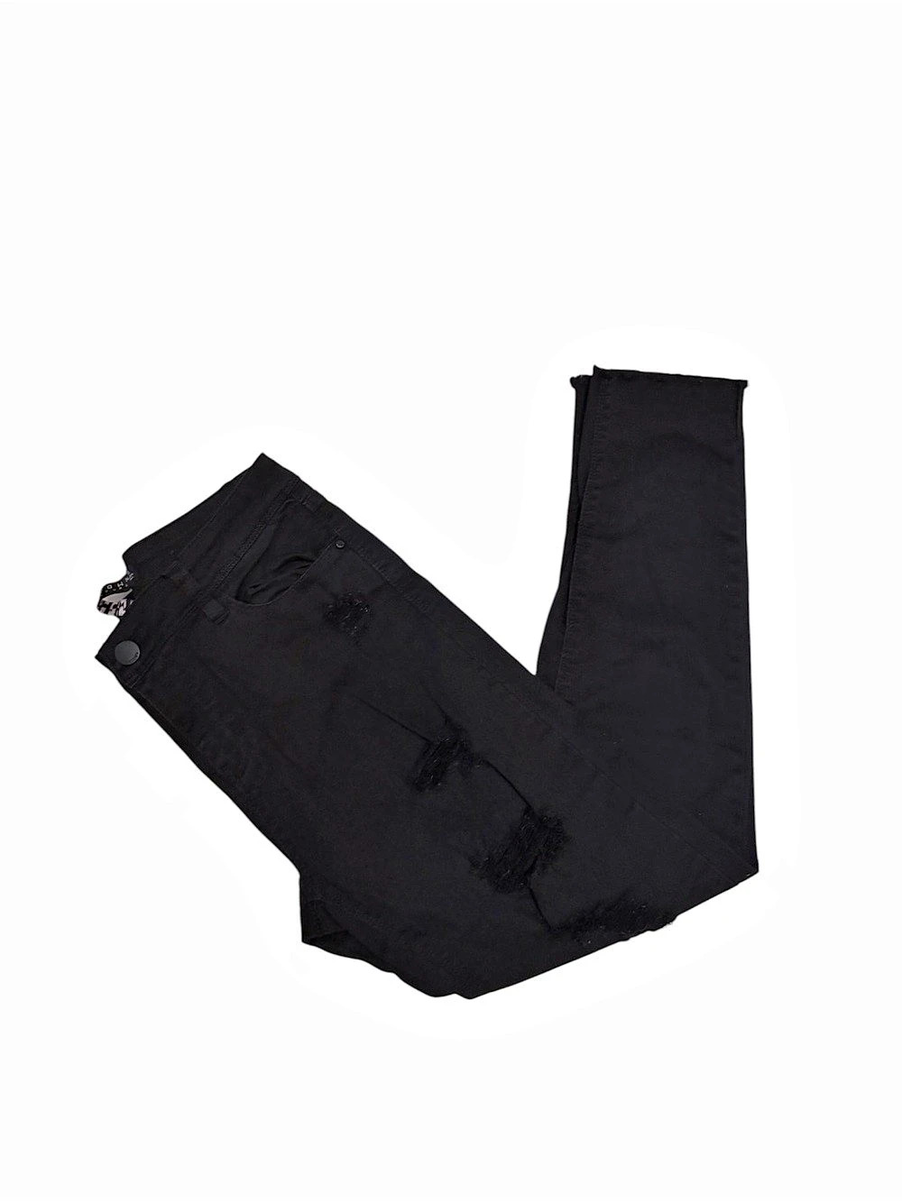 Tinseltown Black Distressed High-Rise Skinny Jeans Black size 11